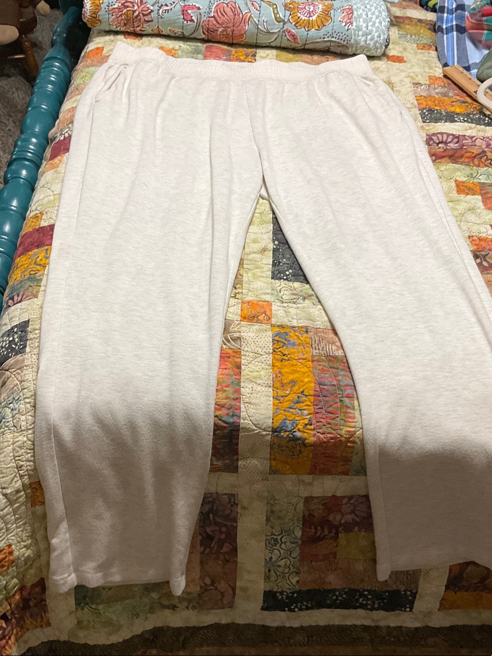 Soft Surroundings Cream Pull-On Knit Lounge Pants